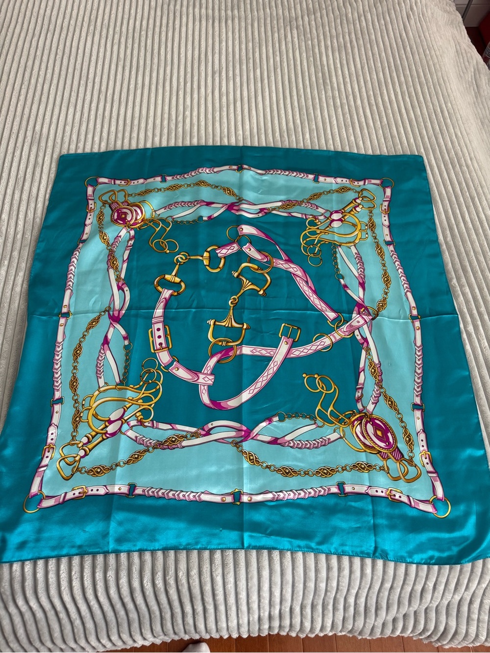 Turquoise Square Scarf – 90x90 cm